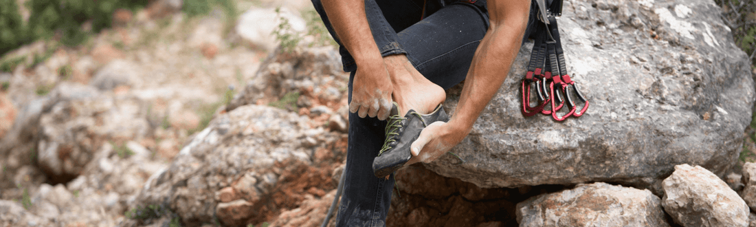 Comparison of regular socks vs ArmaSkin anti-blister socks, showing moisture-wicking fabric and strategic padding to protect sensitive areas