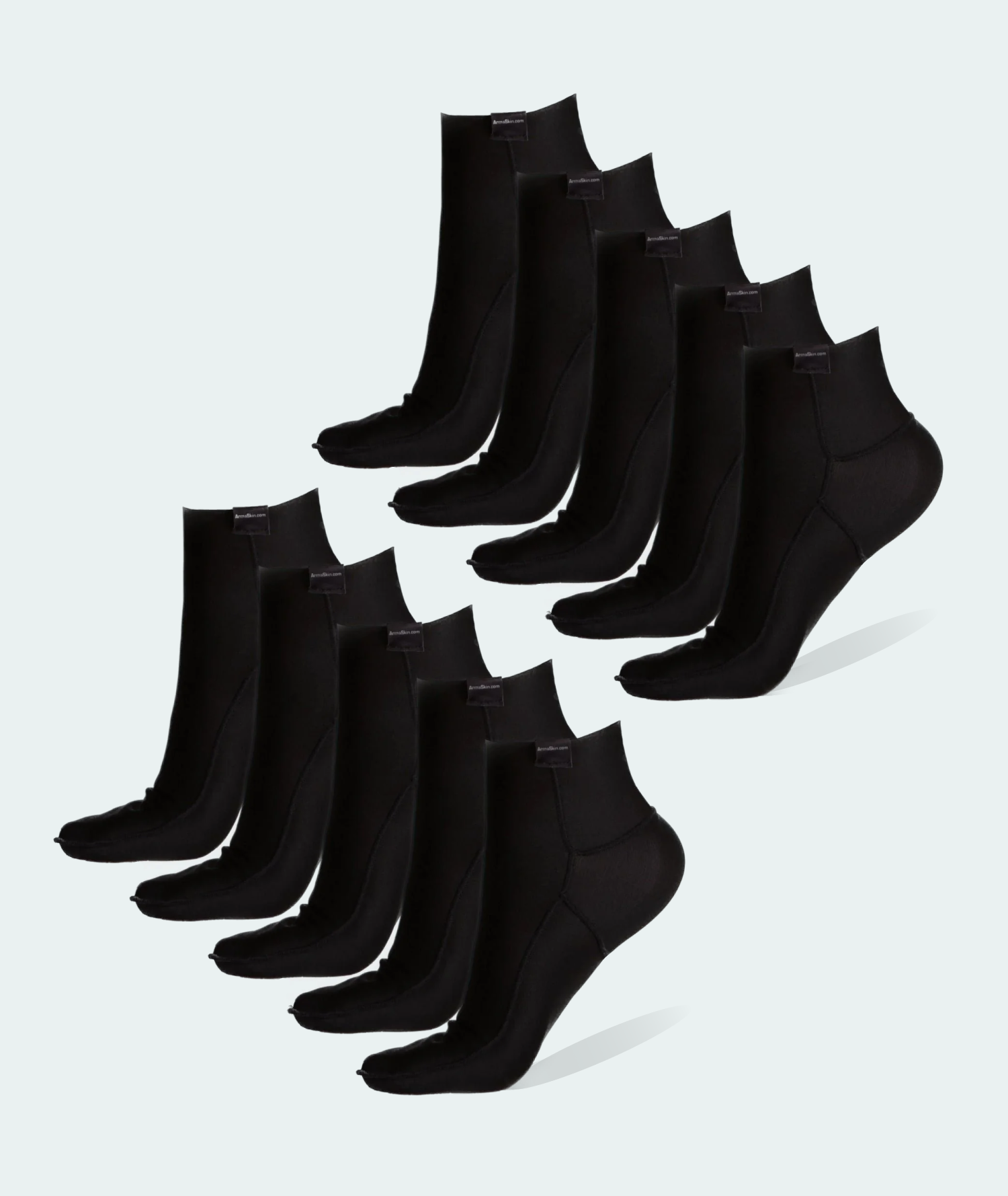 Polymer Anti-Blister Short Liner Toe Socks 10-Pack for Men and Women