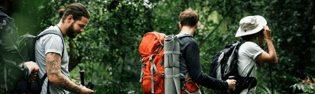 Outdoor enthusiast hiking comfortably in ArmaSkin socks, demonstrating effective blister prevention during activity