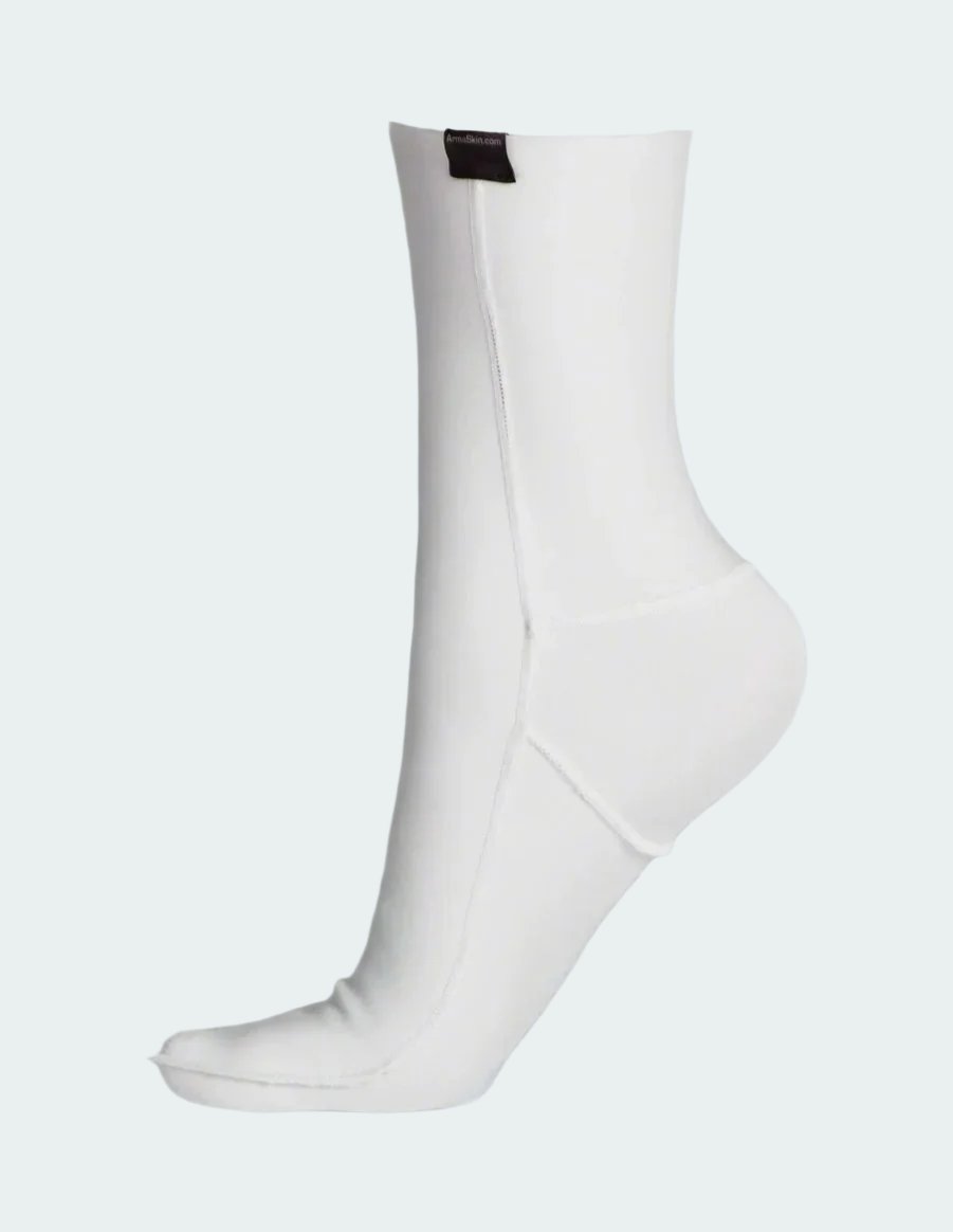 Polymer Anti Blister Long Liner Socks White