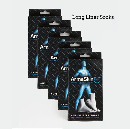 Pack of five Polymer Anti Blister Long Liner Socks
